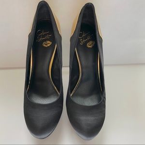 Sexy Black Colin Stuart Stilettos with Gold Detail